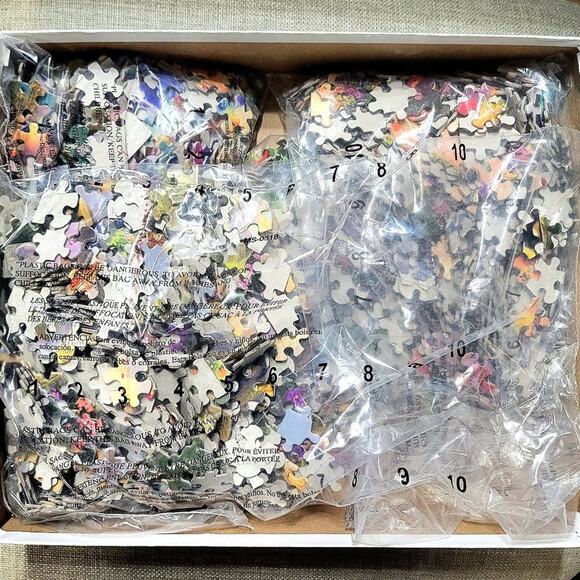 Disney Thomas Kinkade 4 Puzzles of Pooh Mermaid Beauty Beast Aladdin New - Picture 6 of 6